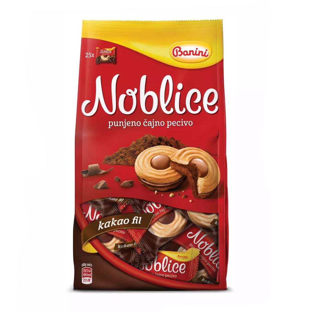 Печенье Noblice с какао начинкой, 350 г chikalab печенье с начинкой и суфле кофе с маршмэллоу