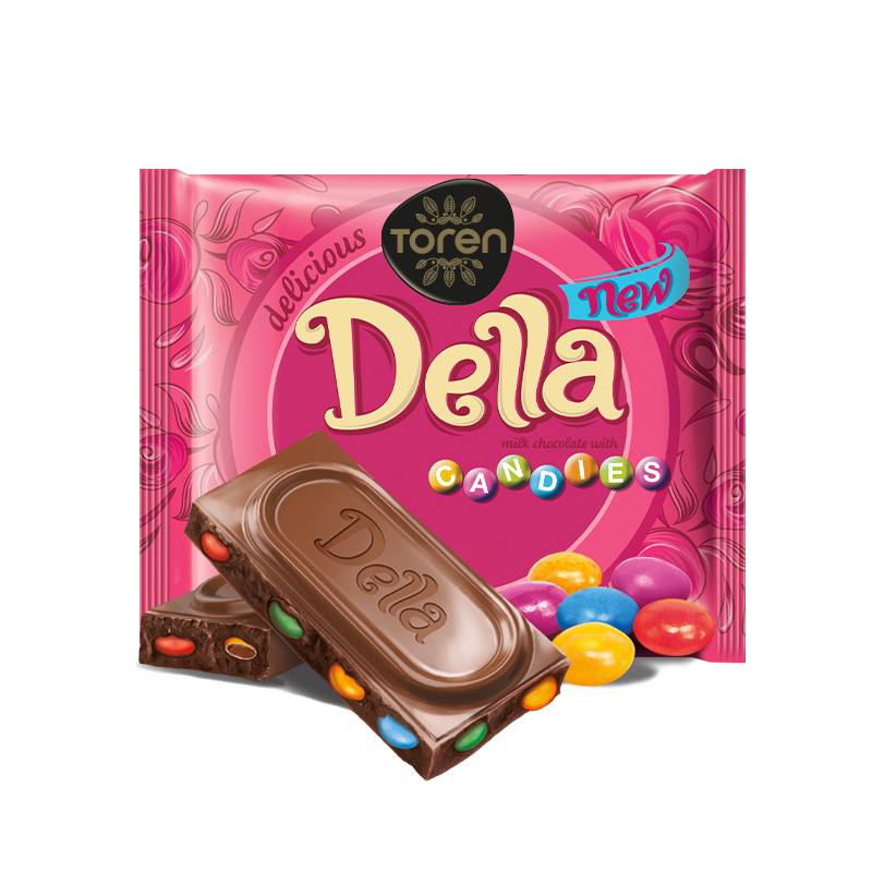 Шоколад молочный Toren Della с шоколадным драже 52 г шоколад красный октябрь алёнка молочный с разно ным драже 90 гр