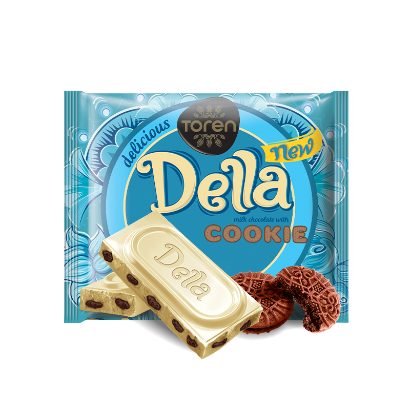 Шоколад белый Toren Della с печеньем 52 г kapous воск для депиляции для разогрева в свч печи белый шоколад 100