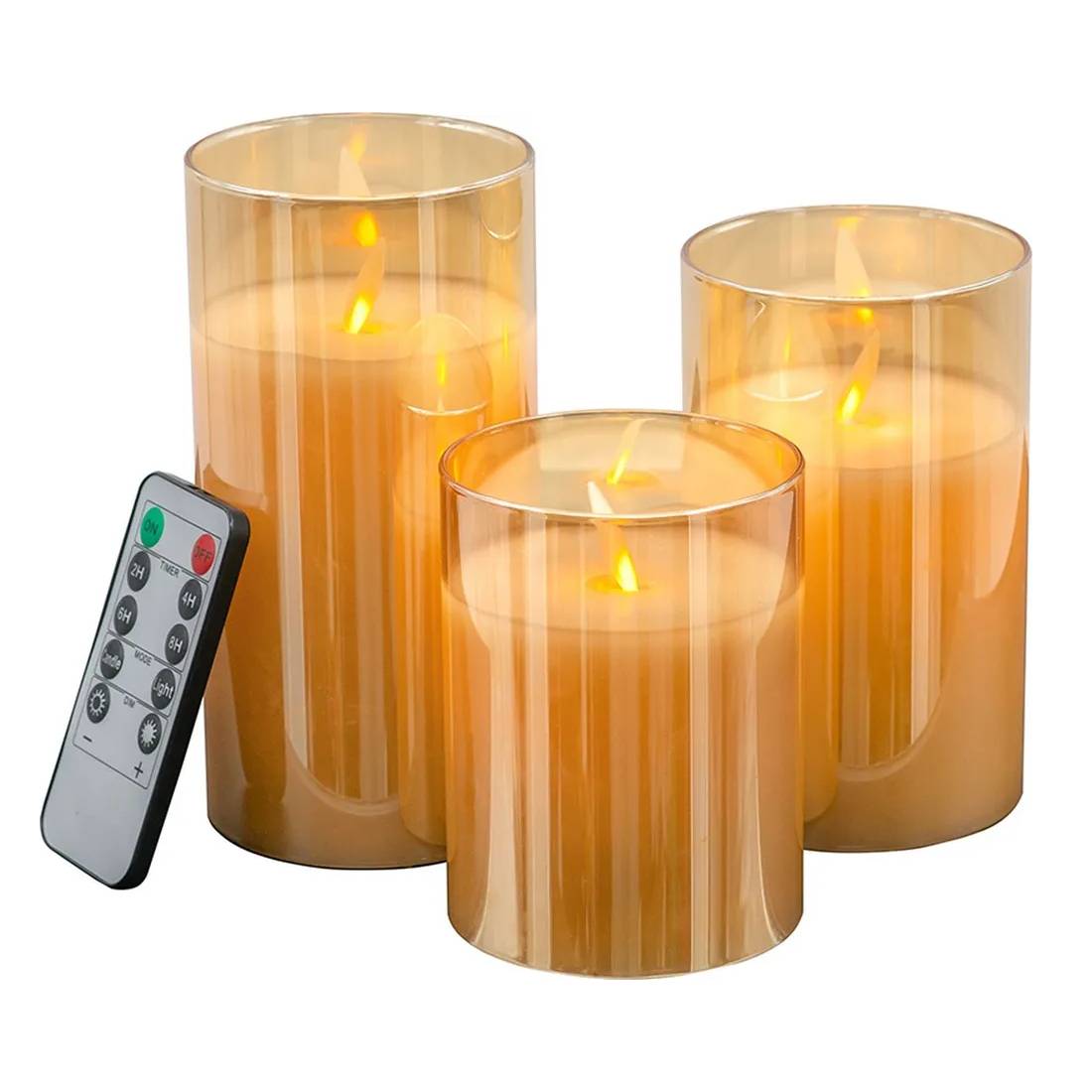 Свечи Glasar светодиодные бежевые с п/у 3 шт свечи водные светодиодные qwerty в блистере по 4 шт