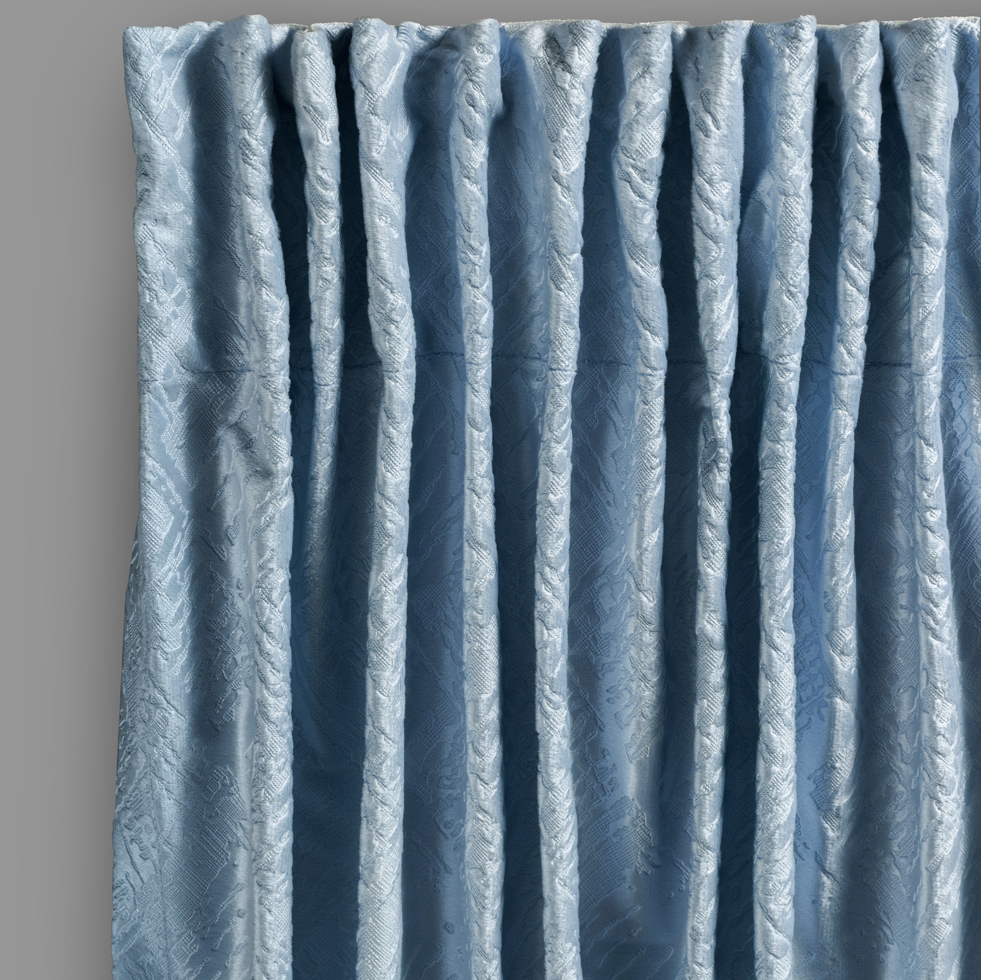 Штора на шторной ленте Daily by Togas Венуа голубой 200x270 см 2 предмета, размер 200х270 - фото 2
