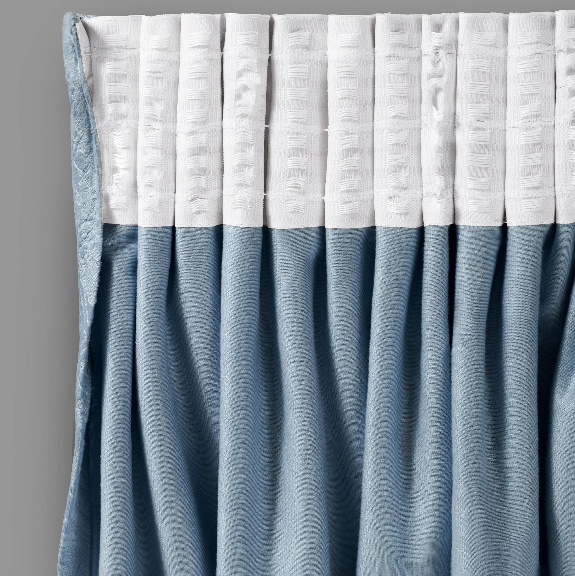 Штора на шторной ленте Daily by Togas Венуа голубой 200x270 см 2 предмета, размер 200х270 - фото 3