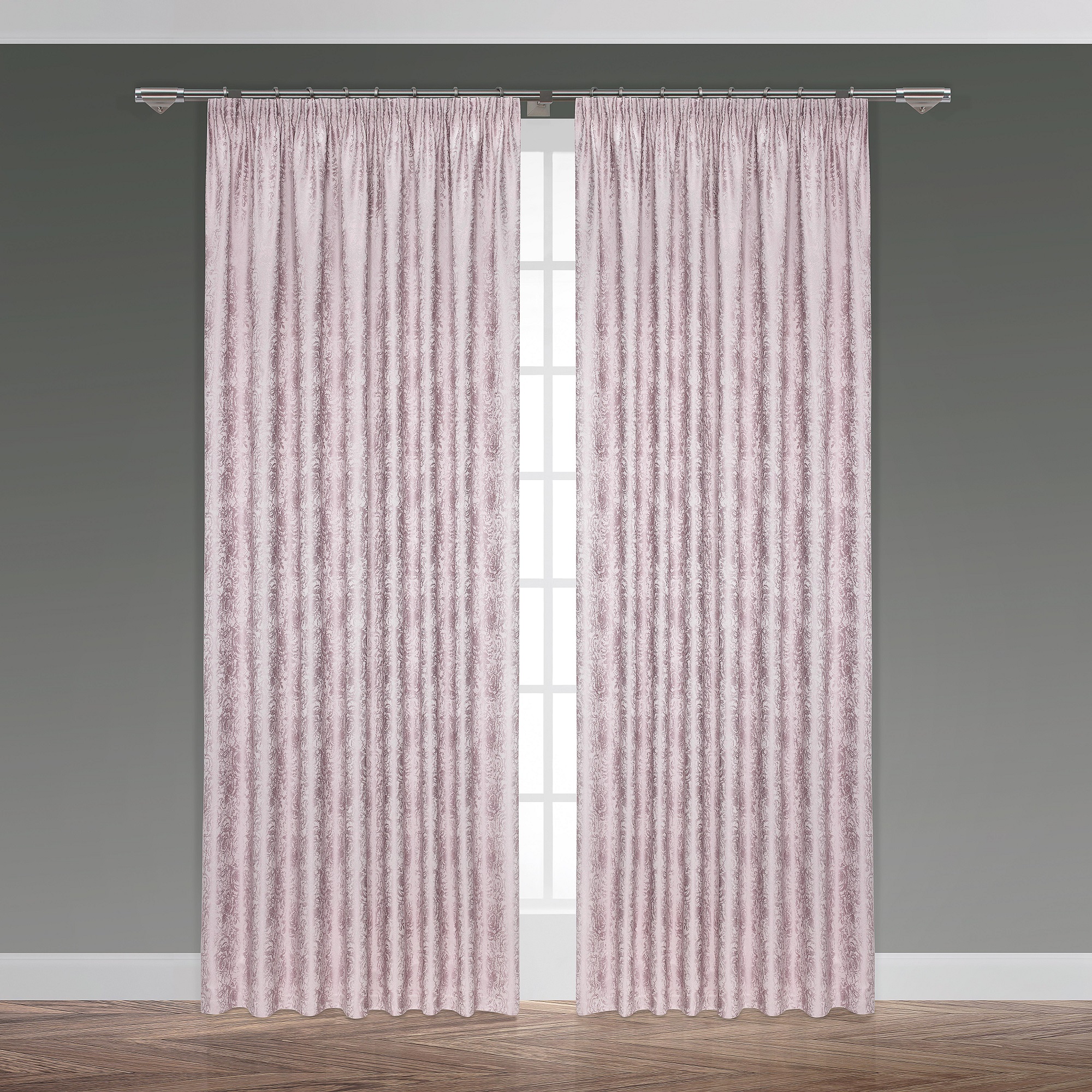 Штора на шторной ленте Daily by Togas Россини розовый 200х270 см 2 предмета, размер 200х270 - фото 1