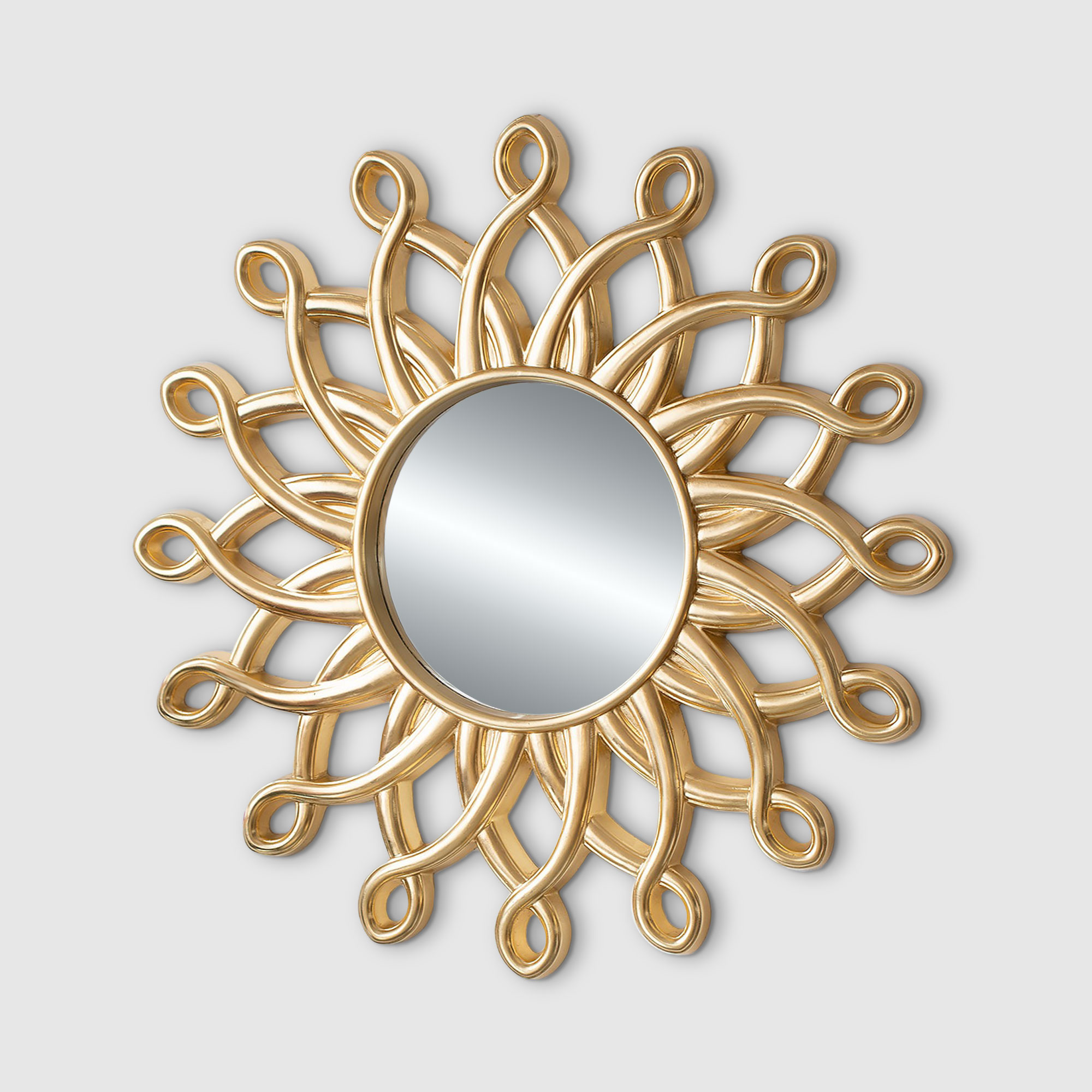 Зеркало настенное Glasar Солнце 107х5х107 см, цвет золотистый