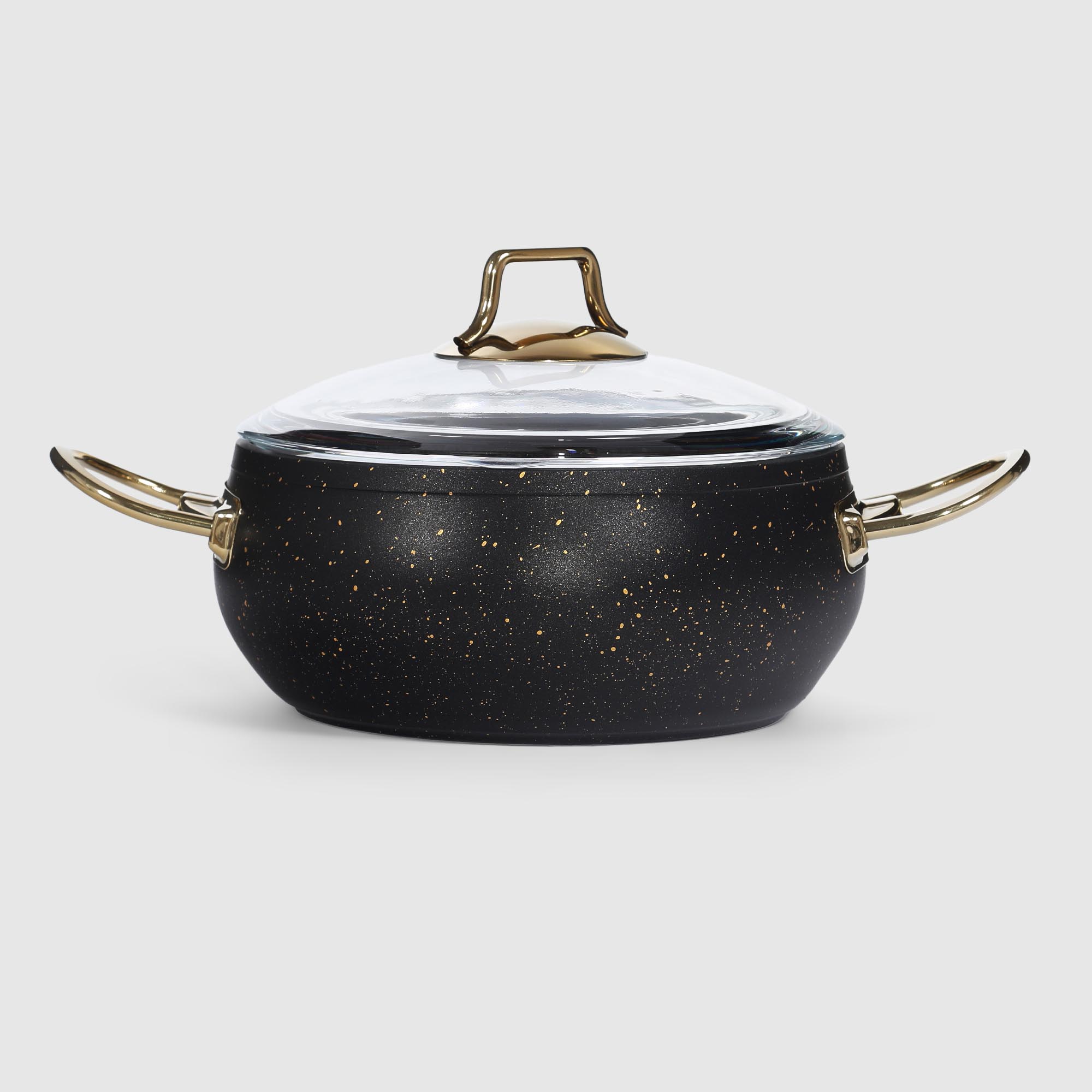 Набор посуды Kitchenstar Granite belly черный 7 предметов, цвет золотистый - фото 12