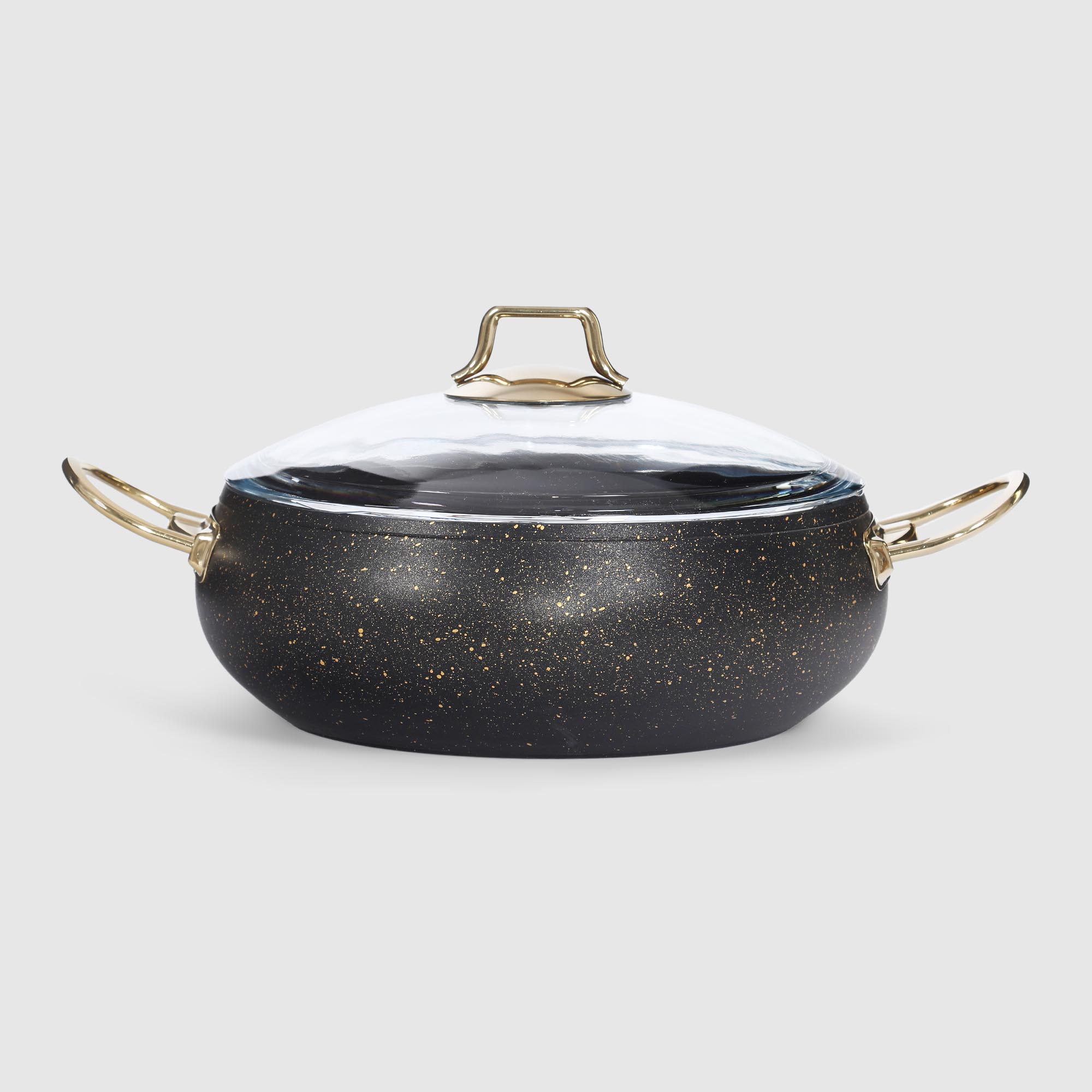 Набор посуды Kitchenstar Granite belly черный 7 предметов, цвет золотистый - фото 13