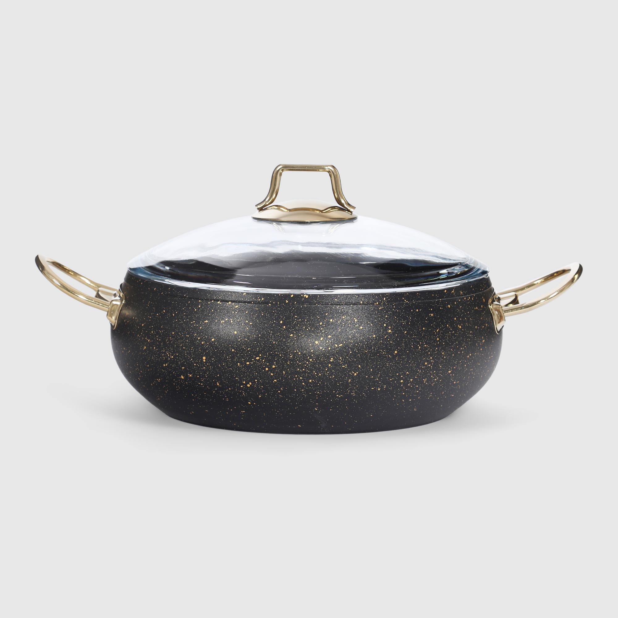 Набор посуды Kitchenstar Granite belly черный 7 предметов, цвет золотистый - фото 14