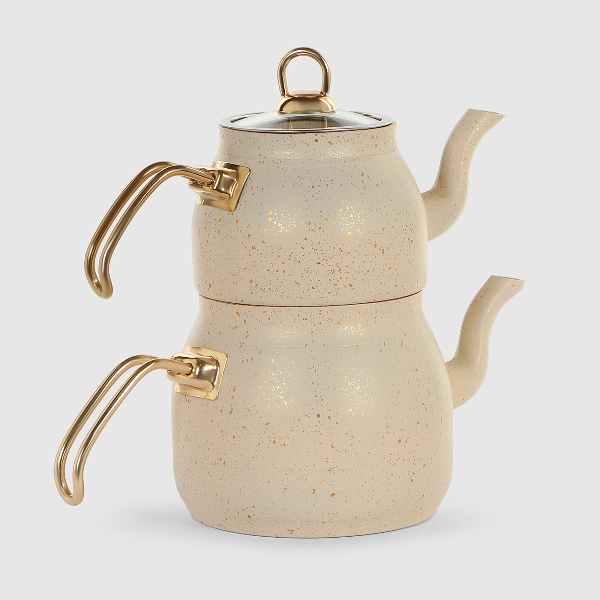 Чайник двойной Kitchenstar кремовый 3л, цвет золотистый - фото 1