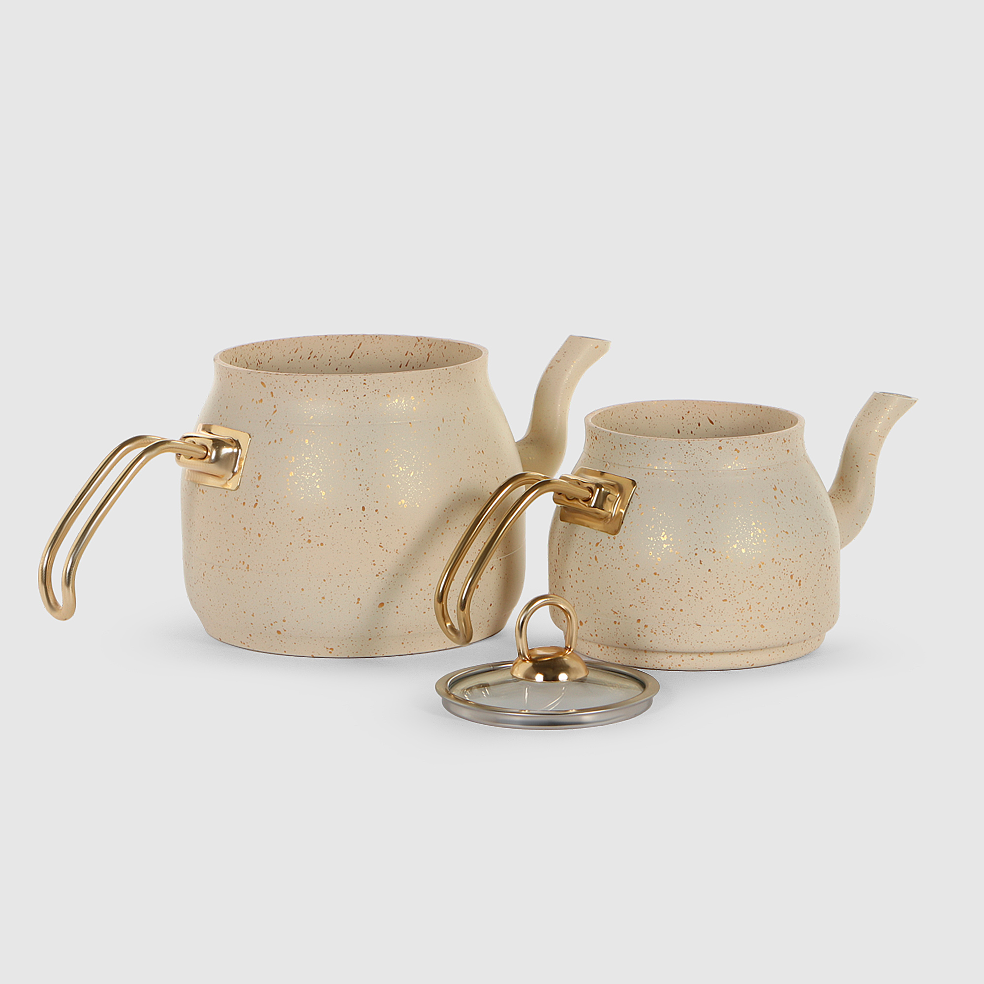 Чайник двойной Kitchenstar кремовый 3л, цвет золотистый - фото 2