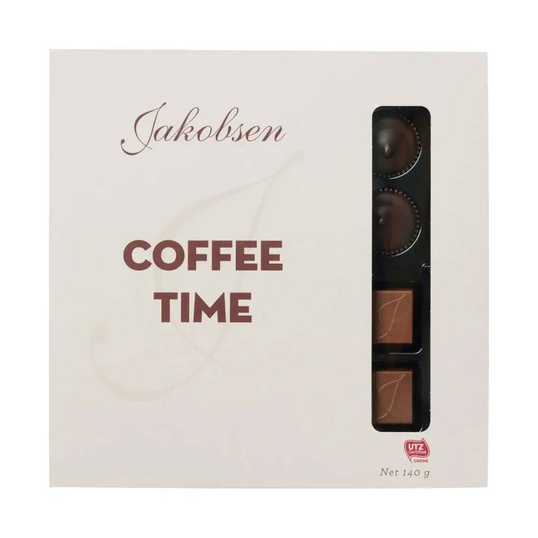 Конфеты шоколадные Jacobsens Coffee Time, 140 г конфеты шоколадные jacobsens with love 140 г