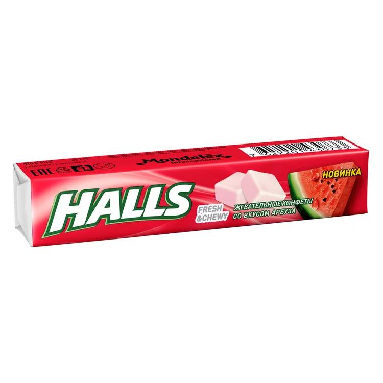 Конфеты жевательные Halls арбуз, 47 г конфеты halls mini mints со вкусом арбуза без сахара 12 5г
