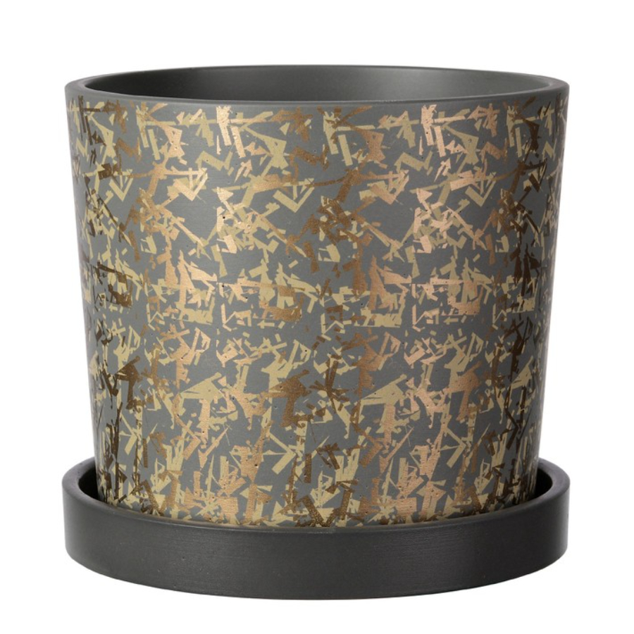 Горшок из бетона Композит Дубай с поддоном серый кедр №1 D11