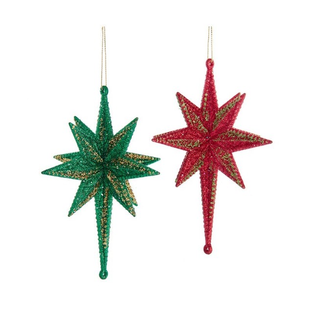 

Игрушка елочная Kurt S.Adler 3d звезда зеленая/красная 16 см в ассортименте, Зеленый;красный