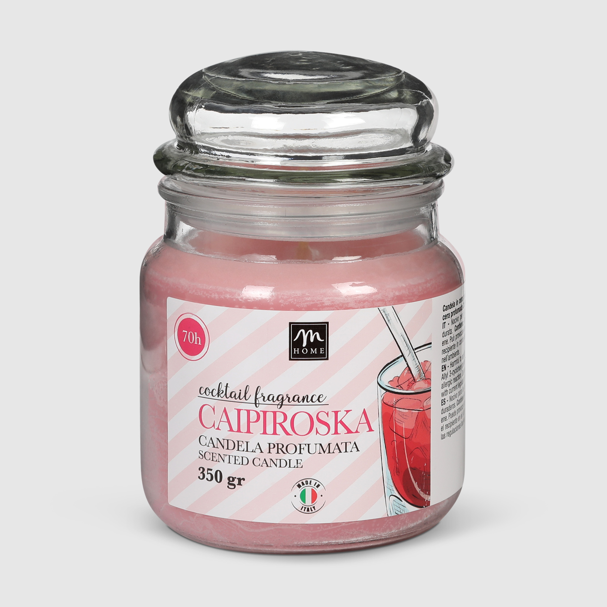 Свеча ароматизированная в стекле Mercury Deco caipiroska 10х14 см, цвет розовый