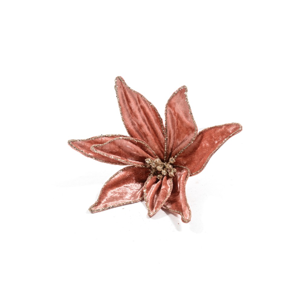 Украшение цветок на клипсе Mercury NY розовый 20 см