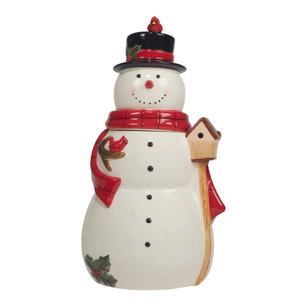 Банка для печенья 3D Certified International Счастливое Рождество Снеговик 32 см, цвет мультиколор