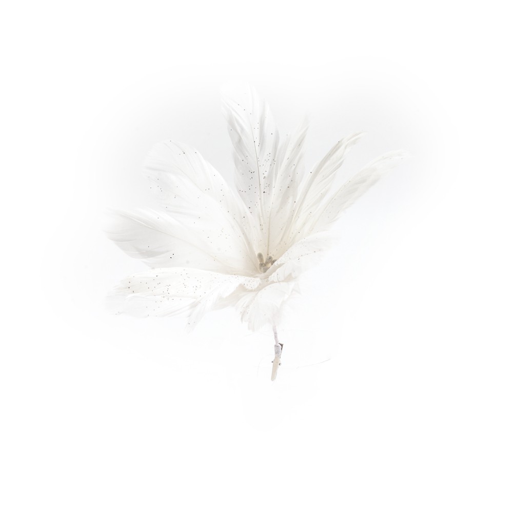 Украшение Mercury NY цветок на клипсе белое 23х25 см украшение ок на клипсе mercury ny в ассортименте 10 см