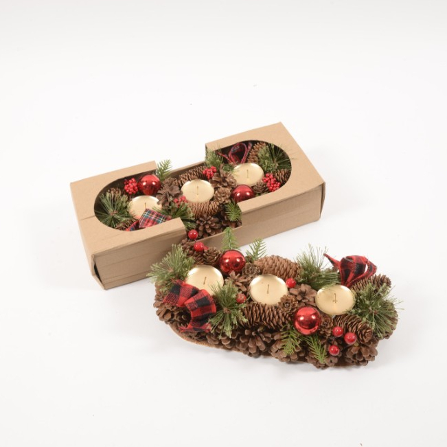 Подсвечник на 3 свечи Mercury NY pine cones 36х15 см в ассортименте подвеска mercury ny pine cones 40 см в ассортименте