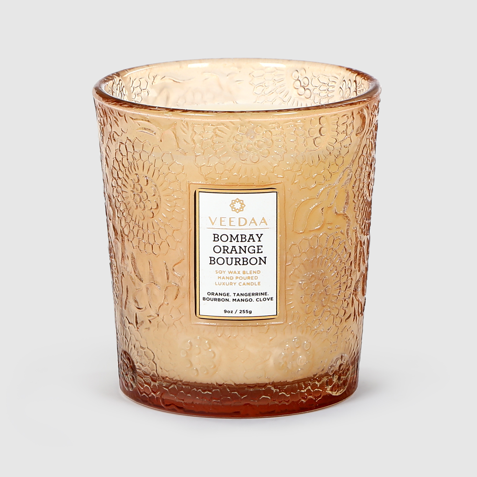 Свеча ароматическая Veedaa bombay orange bourbon в стекле