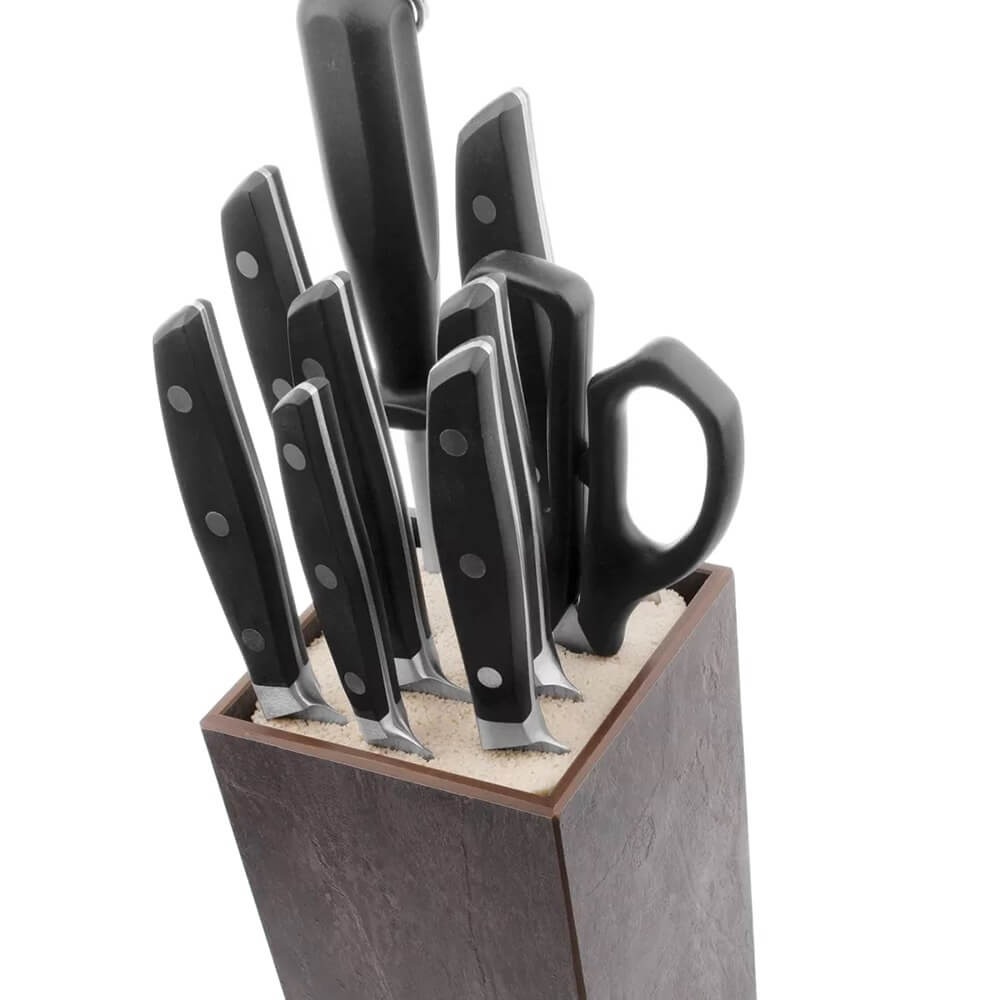 фото Подставка для кухонных ножей composeeat композитная эвора серая 12х12х24 см