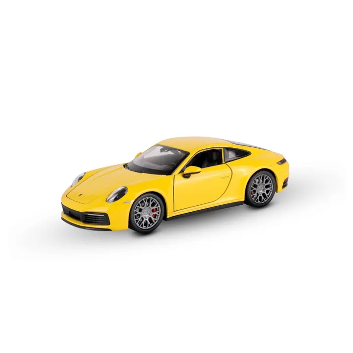 Машинка Welly 1:24 Porsche 911 Carrera, цвет желтый