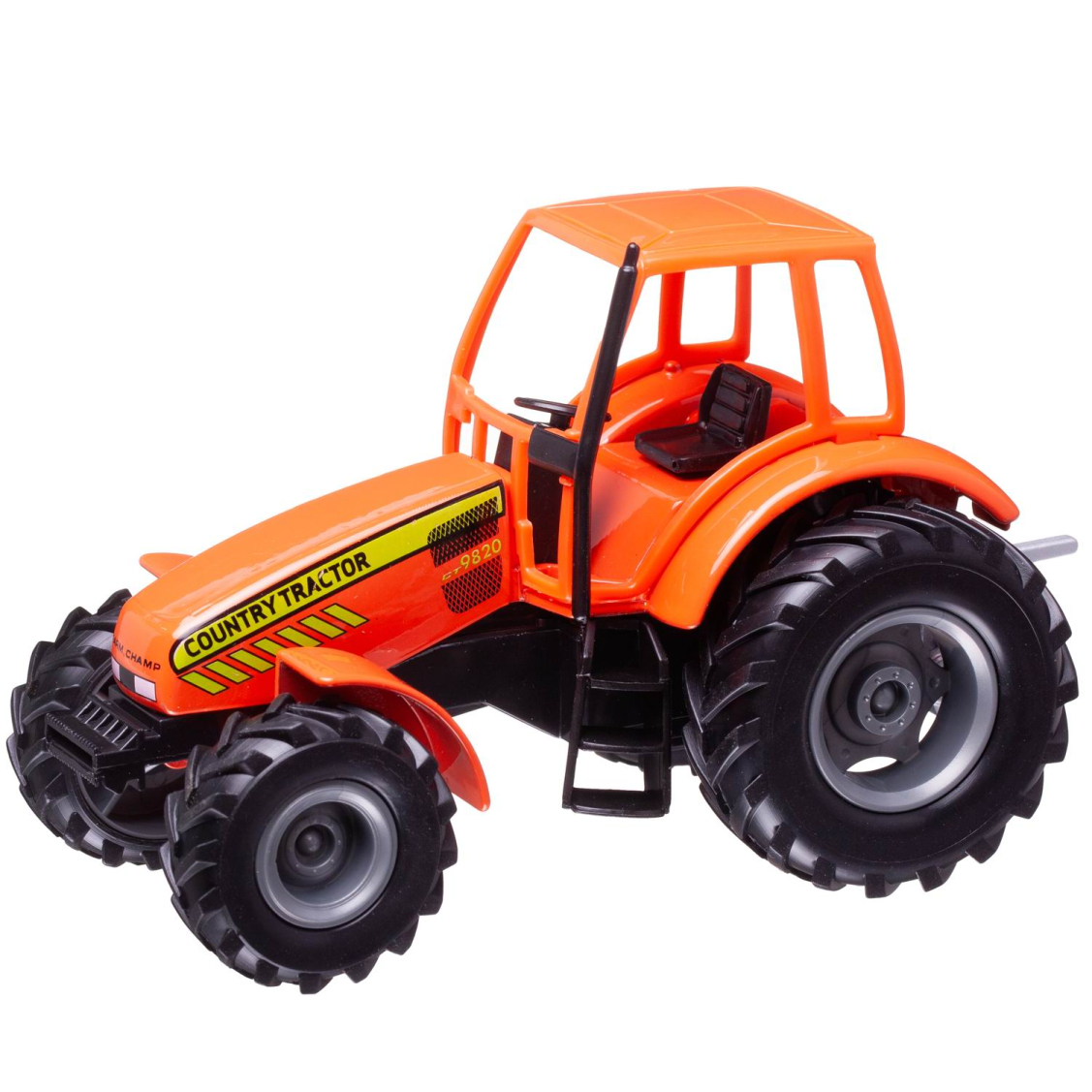 Машинка Welly Трактор с бревнами на прицепе оранжевый - фото 2