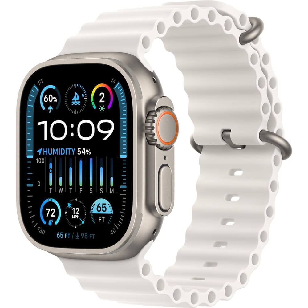 Смарт-часы Apple Watch Ultra 2 49 мм Titanium ремешок Ocean белый глянцевая защитная premium плёнка для смарт часов honor magic watch 2 гидрогелевая на дисплей не стекло