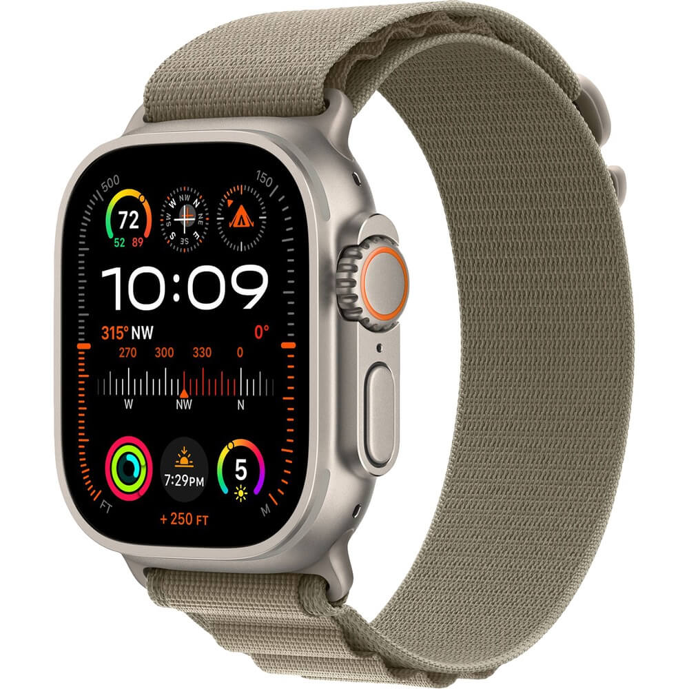 Смарт-часы Apple Watch Ultra 2 49 мм Titanium M текстильный ремешок оливковый