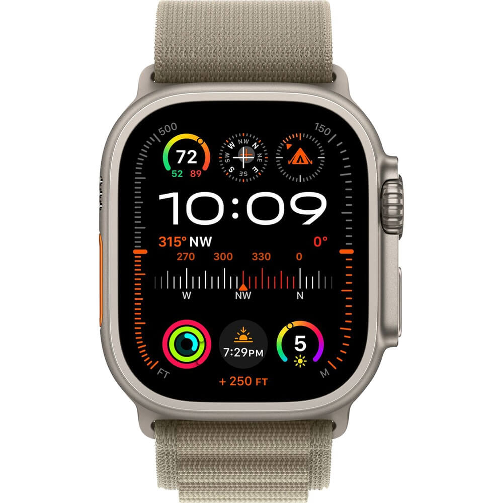 фото Смарт-часы apple watch ultra 2 49 мм titanium s текстильный ремешок оливковый