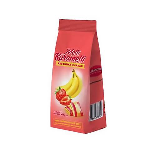 Карамель Далматово клубника-банан, 160 г молочный коктейль чудо банан карамель 3% бзмж 200 гр