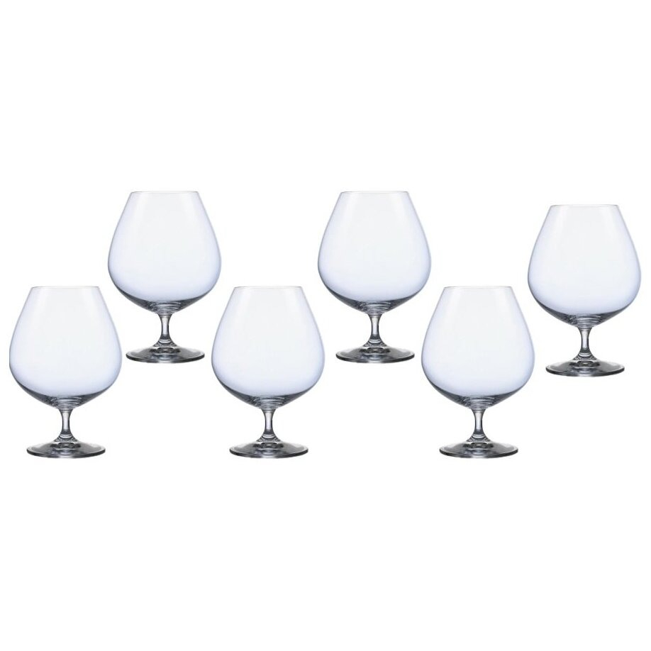 Набор бокалов для коньяка Crystalex виола 600 мл 6 шт, цвет прозрачный