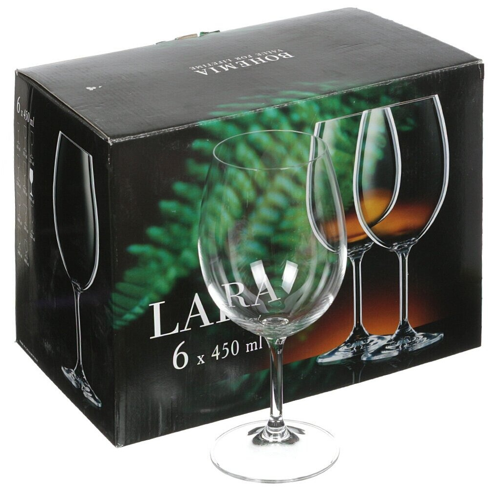 Набор бокалов для вина Crystalex лара 450 мл 6 шт, цвет прозрачный - фото 2