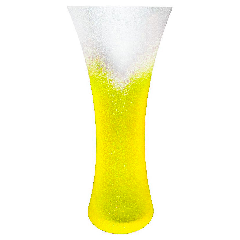 Ваза Crystalex neon кракле желтая 34 см, цвет желтый