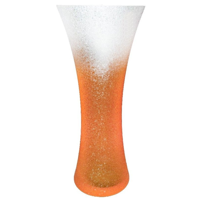 Ваза Crystalex neon кракле оранжевая 34 см, цвет оранжевый