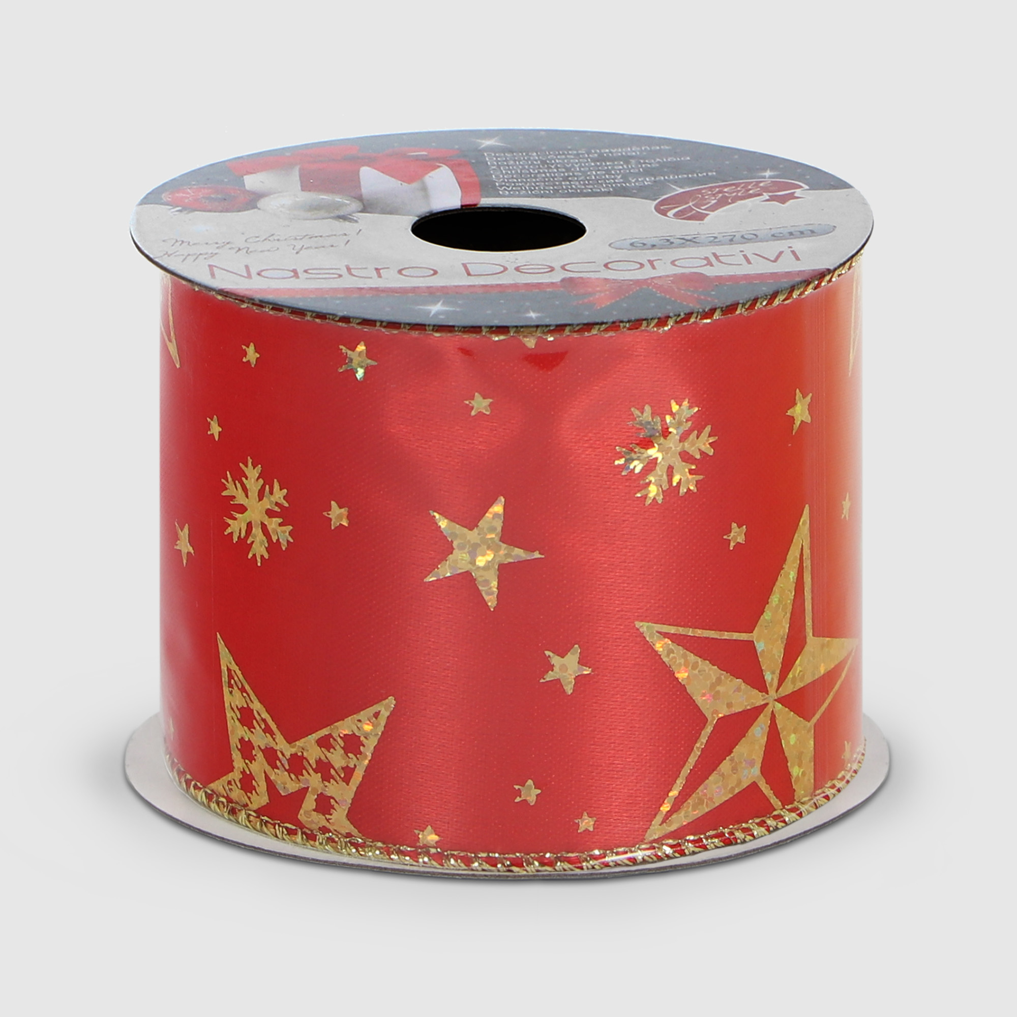 Лента упаковочная Due Esse Christmas красная 6,3 см х 27 м в ассортименте лента упаковочная розовая микс 5 мм х 225 м