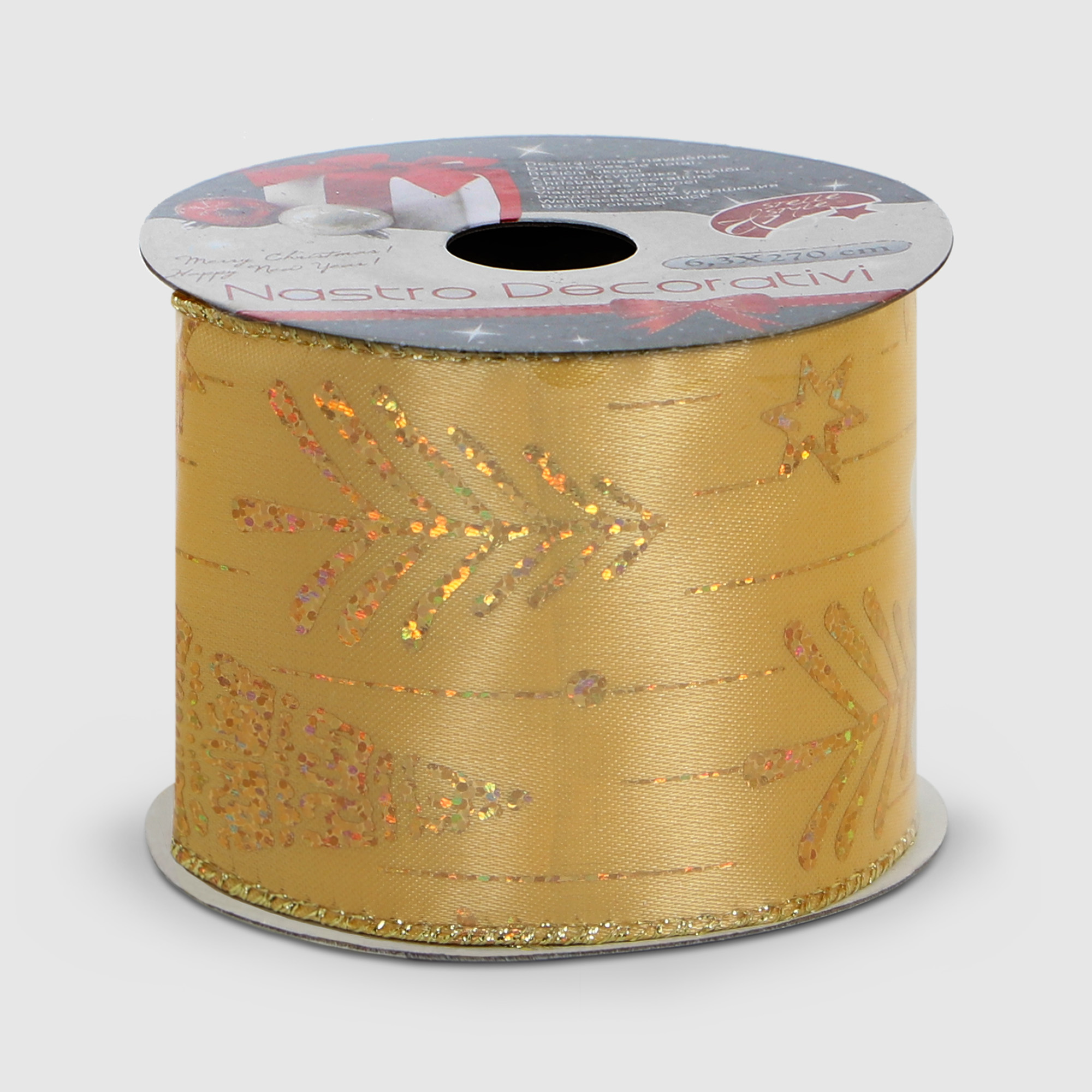 Лента упаковочная Due Esse Christmas золото 6,3 см х 27 м в ассортименте лента упаковочная розовая микс 5 мм х 225 м