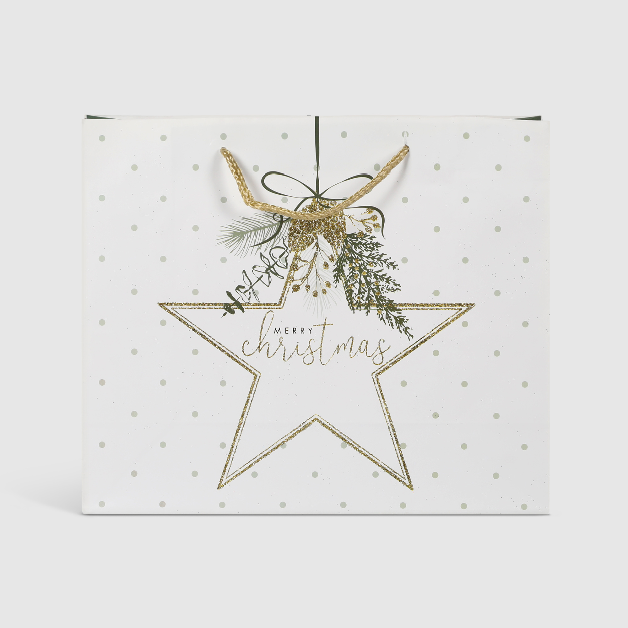Пакет подарочный Due Esse Christmas natalizia oro 31x12x26 см, цвет мультиколор - фото 2
