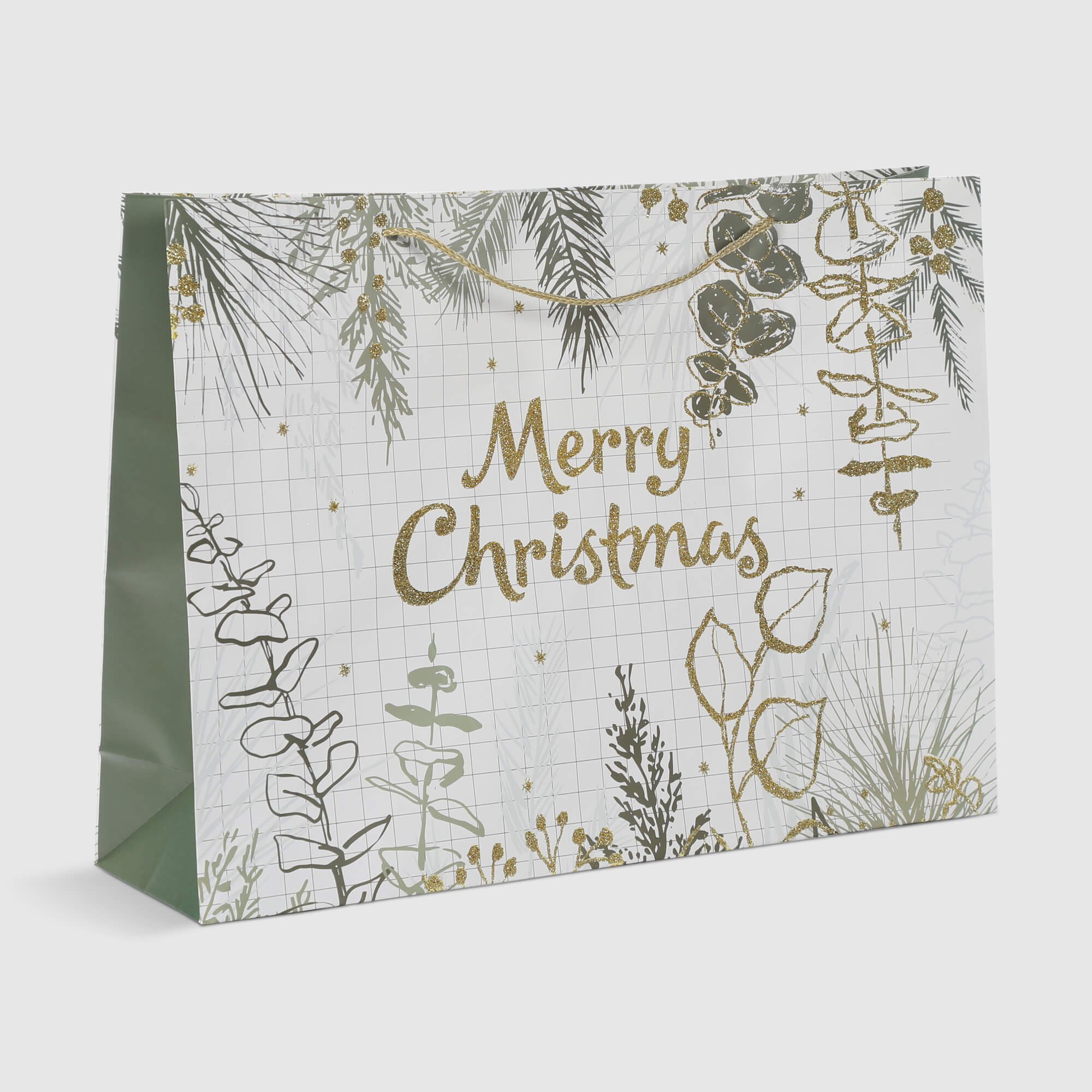 Пакет подарочный Due Esse Christmas natalizia oro 45,5х12х33 см, цвет мультиколор - фото 1