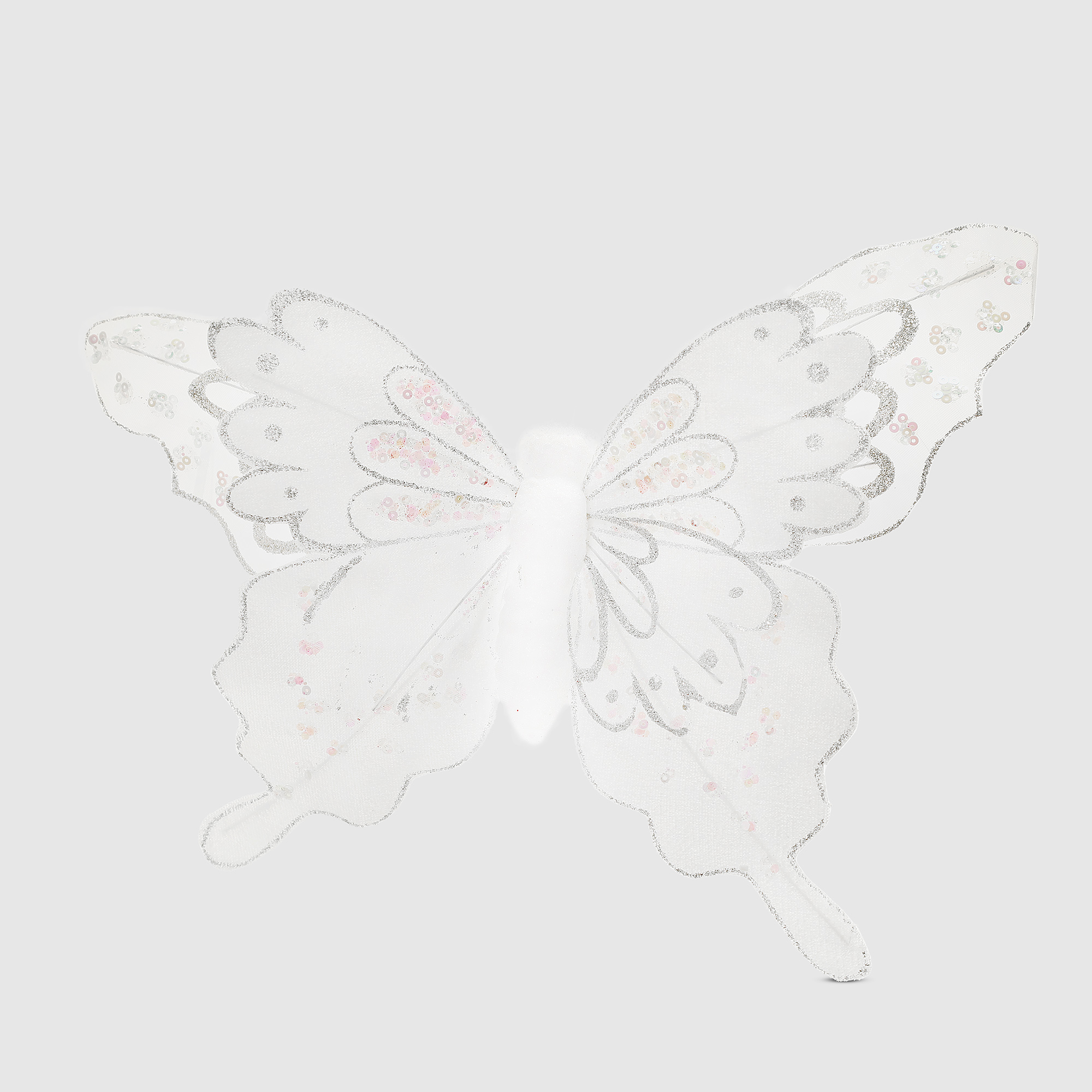 Бабочка на клипсе Due Esse Christmas белая 30 см, цвет белый