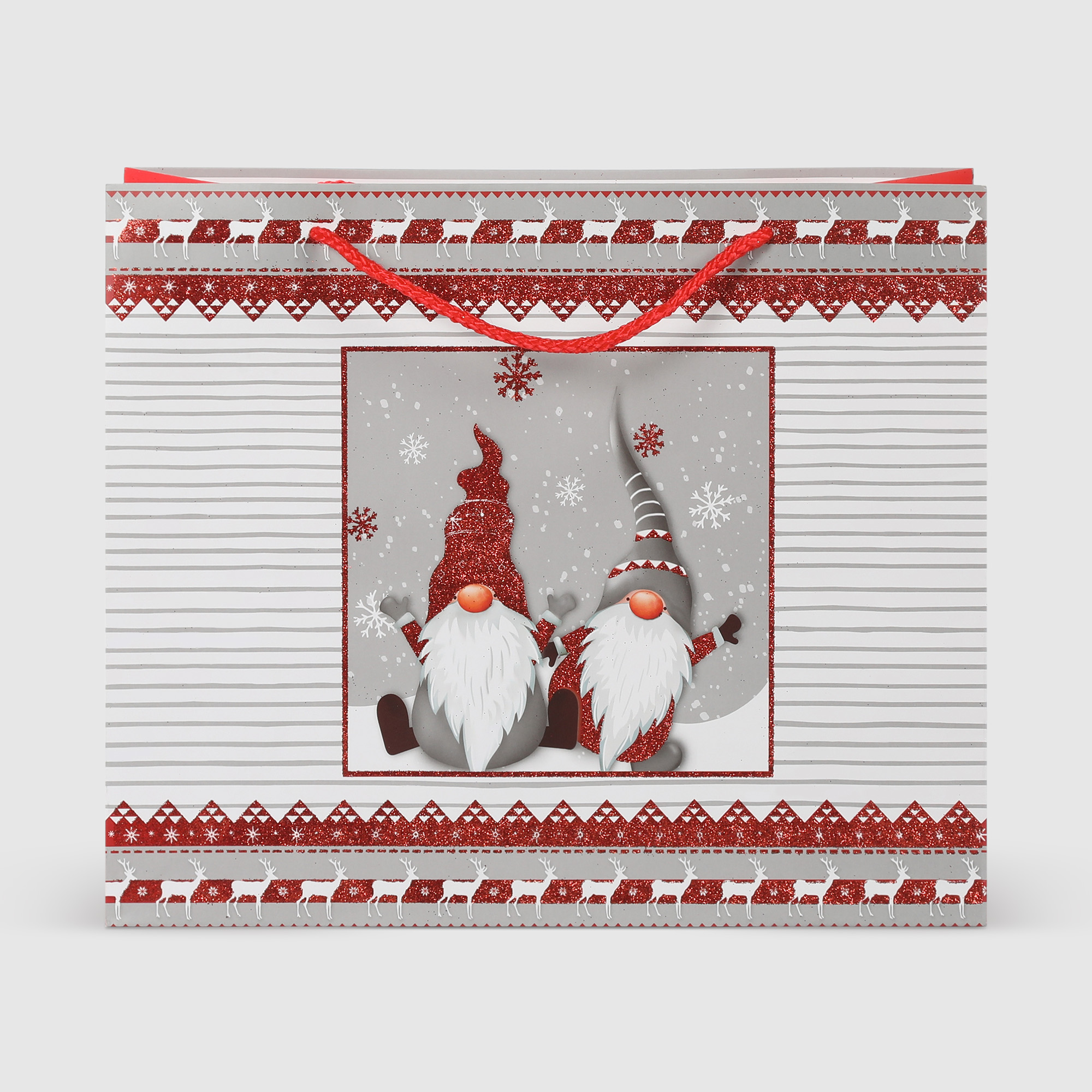 Пакет подарочный Due Esse Christmas gnomo di natale 26x12x31 см, цвет мультиколор - фото 2