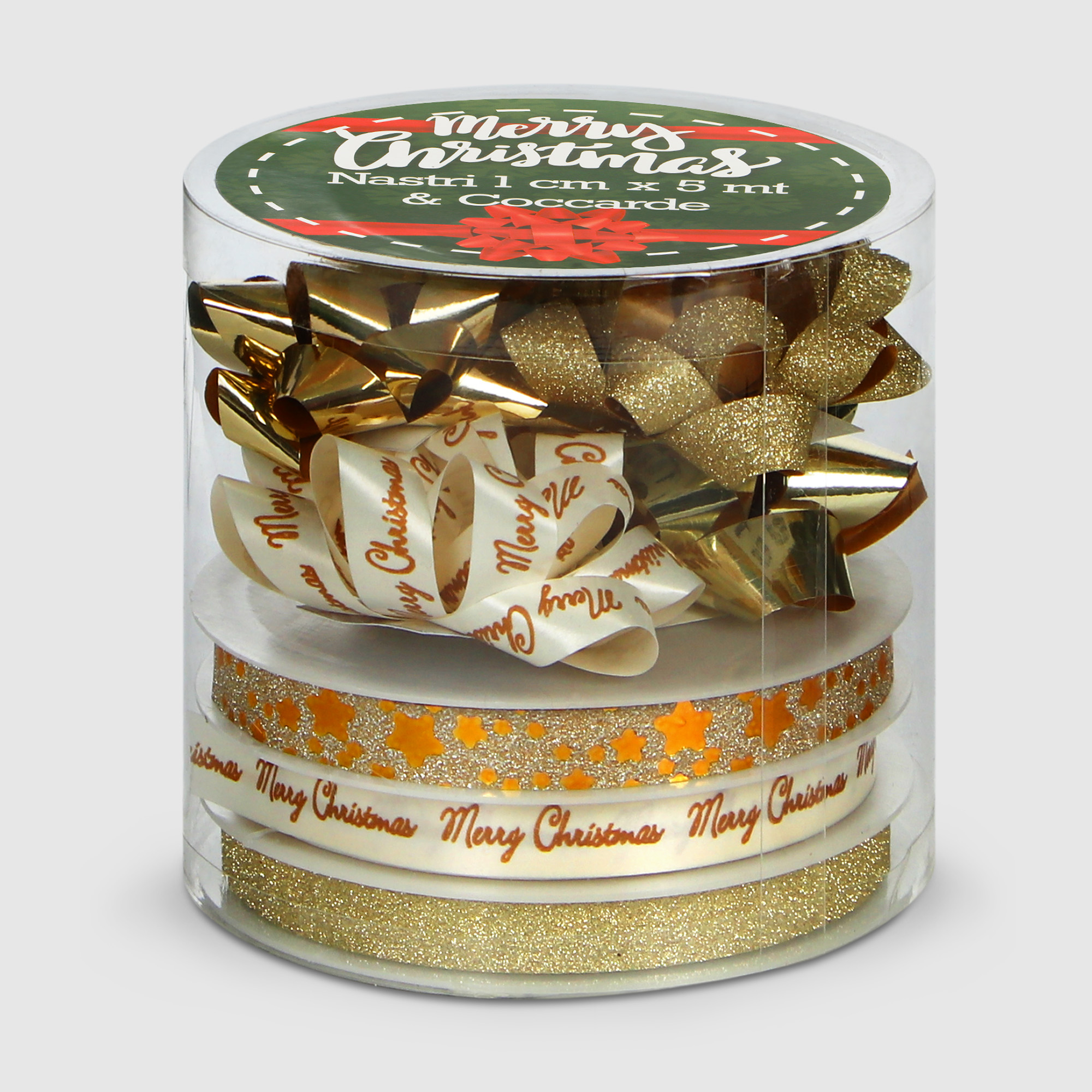 Набор для упаковки подарков Due Esse Christmas золото ленты 5 м + бант набор тарелок christmas tree красный