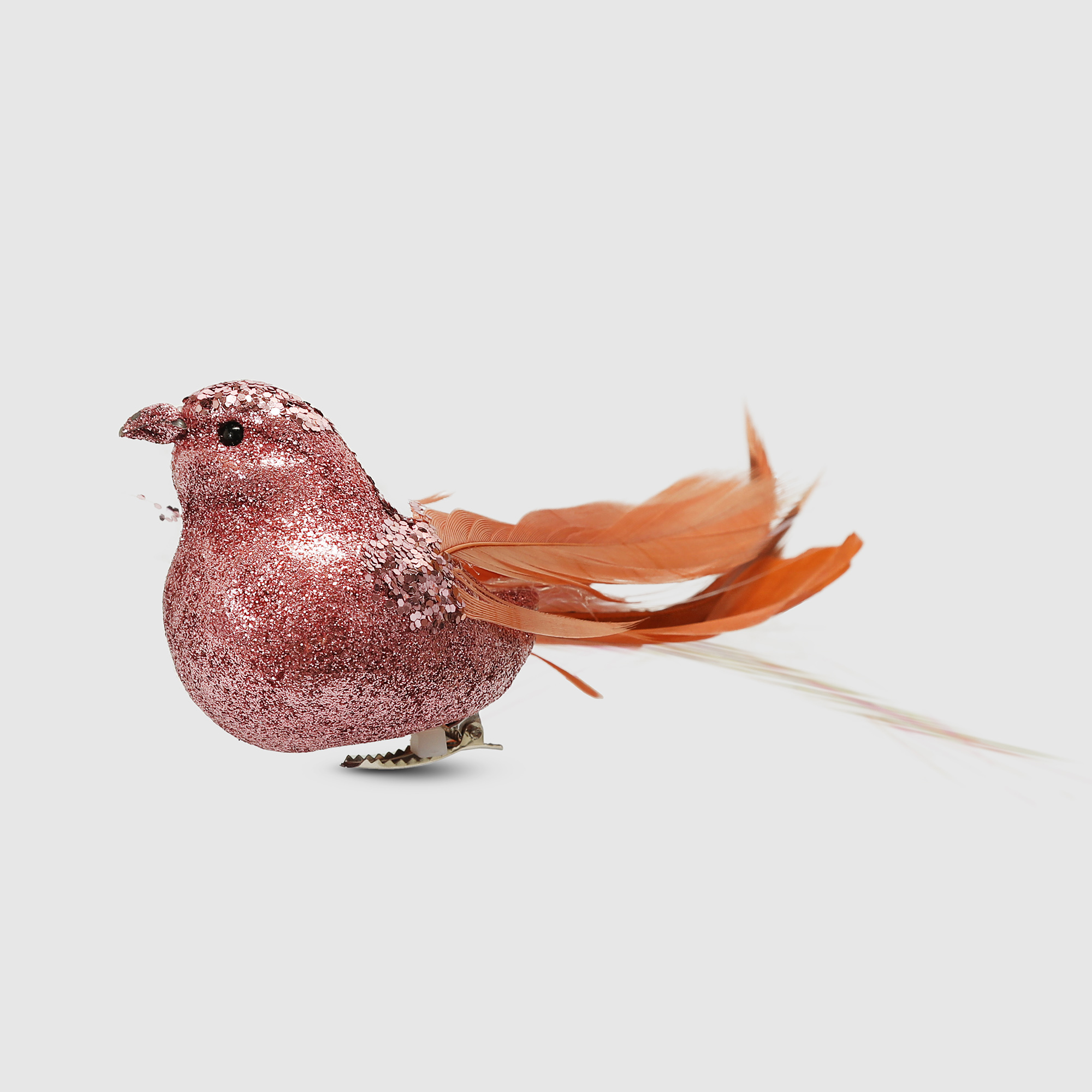 Набор птиц на клипсе Due Esse Christmas розовый 16 см 2 шт