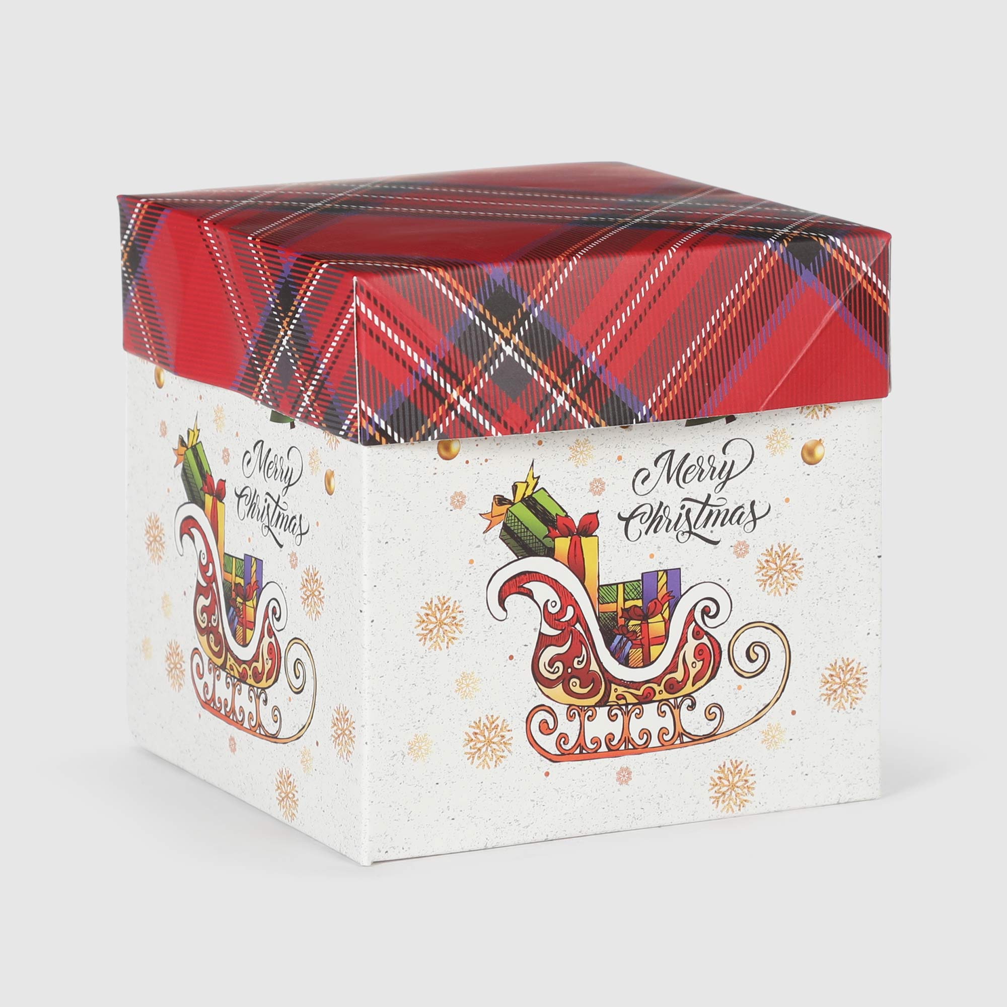 Коробка подарочная Due Esse Christmas scozza 10,5x10,5х10,5 см круглая подарочная коробка merry christmas 14 × 16 см