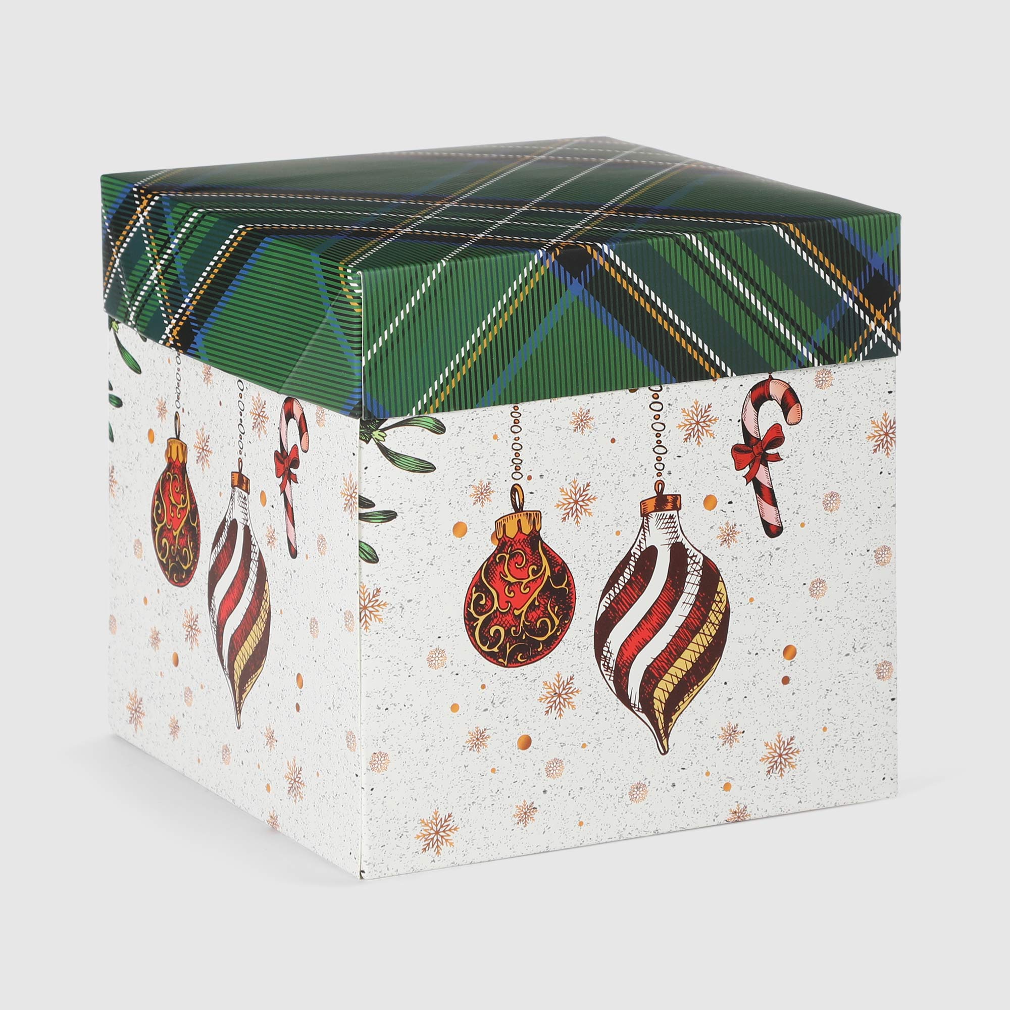 Коробка подарочная Due Esse Christmas scozza 16,5x16,5х16,5 см лента подарочная due esse christmas 270 см золотая