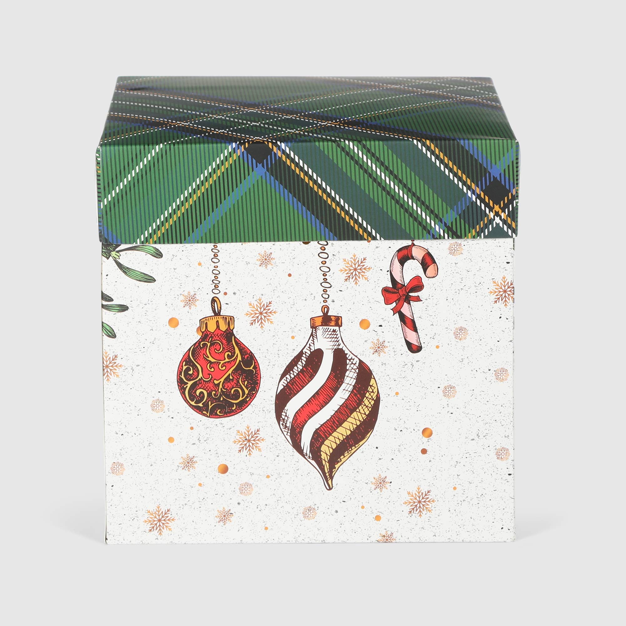 Коробка подарочная Due Esse Christmas scozza 16,5x16,5х16,5 см, цвет зеленый - фото 2