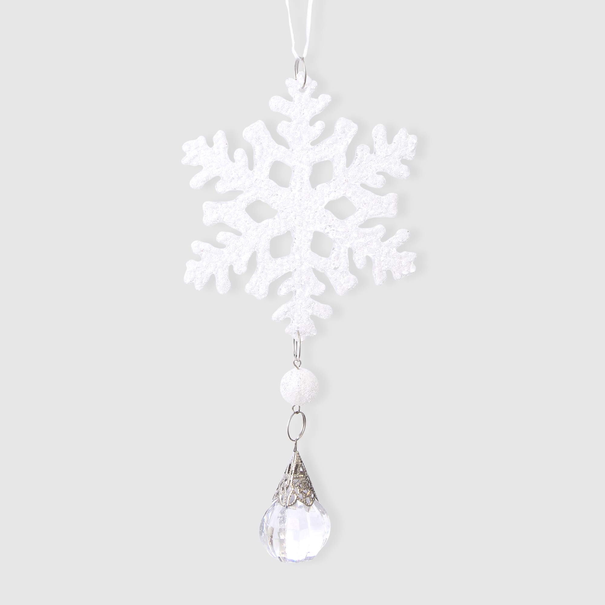 Украшение для елки Due Esse Christmas снежинка белая, цвет белый