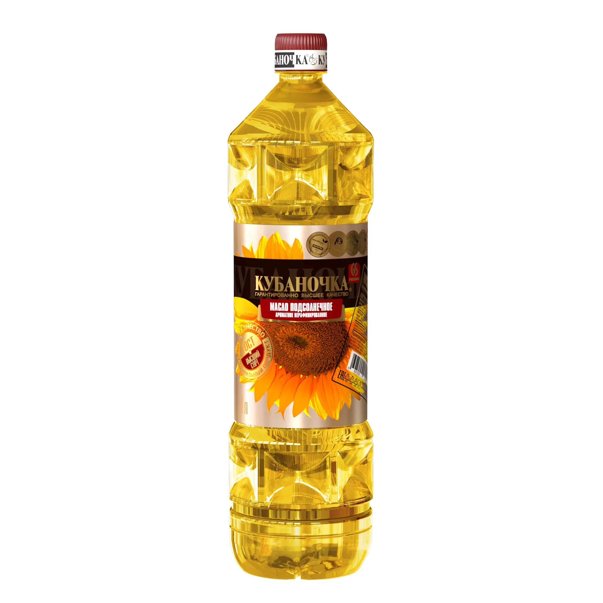 Подсолнечное масло Кубаночка нерафинированное 1 л масло подсолнечное золотая семечка нерафинированное 1 л