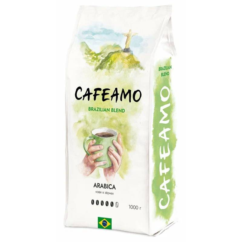 Кофе в зернах Cafeamo Brazilian Blend, 1 кг кофе в зернах italco breakfast blend 1 кг