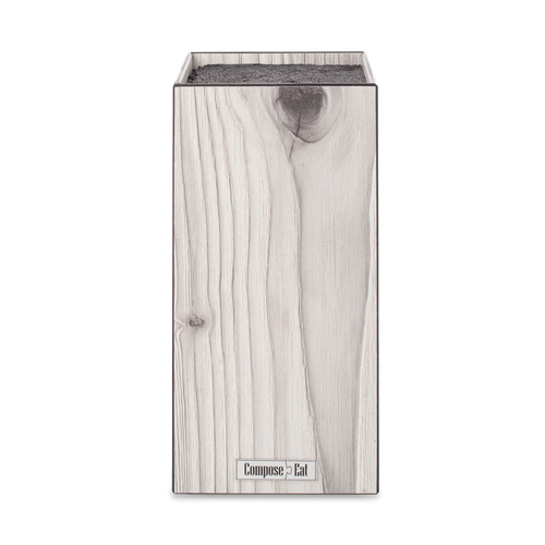 фото Подставка для кухонных ножей composeeat белое дерево 11х11х24 см