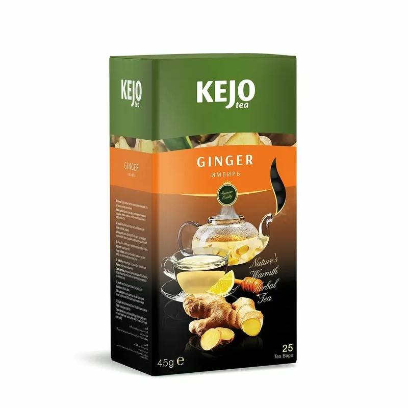Чай травяной Kejo Tea Ginger имбирь 25 пакетиков чай mannor спокойствие баланс травяной 20 пакетиков